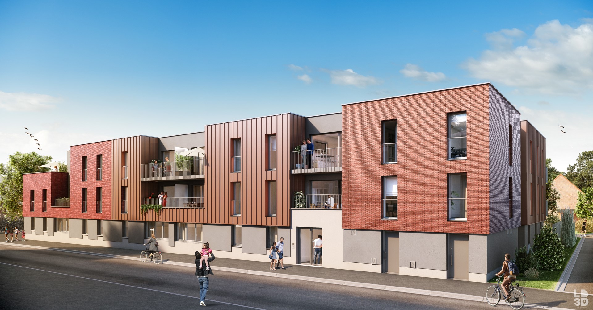 Bâtiment collectif La SRCJ Hazebrouck Cornaline Tisserin Habitat