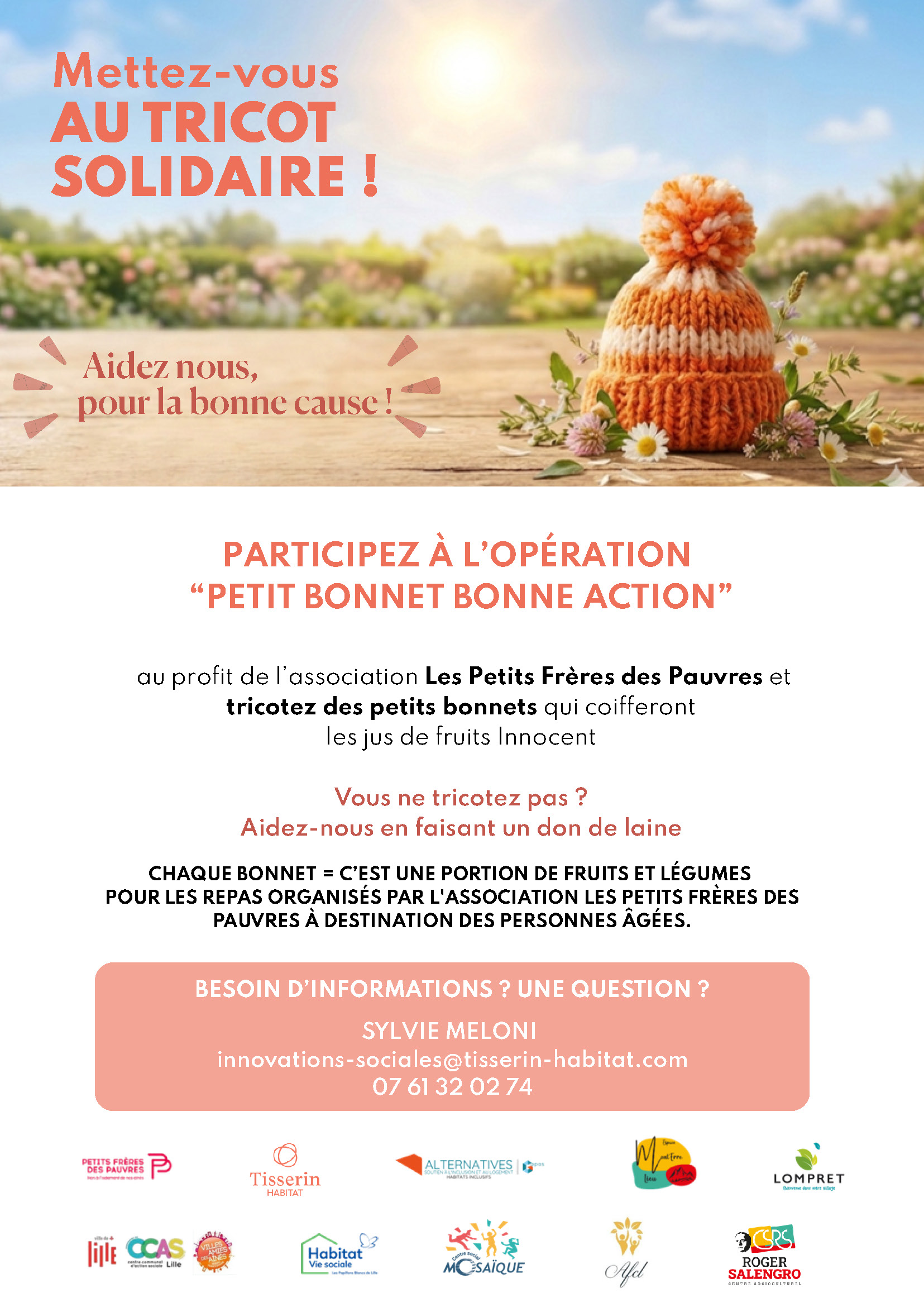 Affiche Petits Bonnets, Bonne Action - Tisserin Habitat